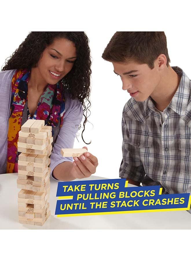 Classic Jenga Game - 54 Pcs Genuine Hardwood Blocks, Jenga Stacking Tower Party Game For Family And Kids Ages 6+, Fun Birthday Gift & Gift For All Occasions, 8.1x8.1x28cm 1 or More Players Players