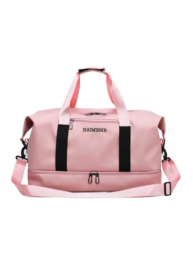 Zipper Closure Duffel Bag Pink/Black