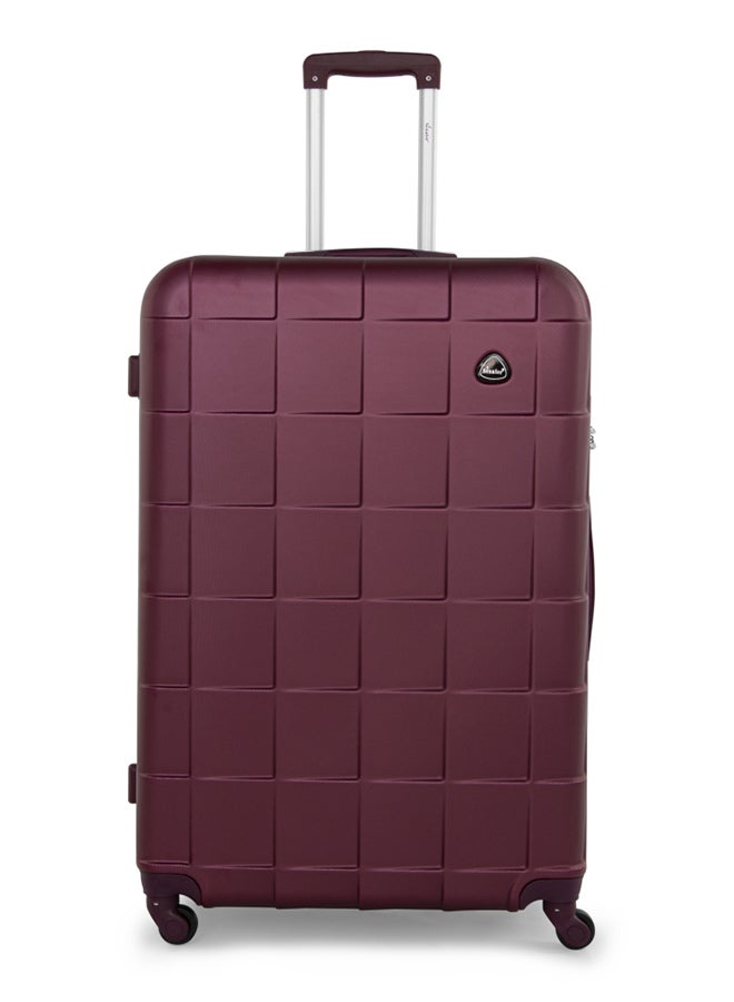 Hard Case Travel Bags Cabin Luggage Trolley ABS Lightweight Suitcase with 4 Spinner Wheels A207 Burgundy