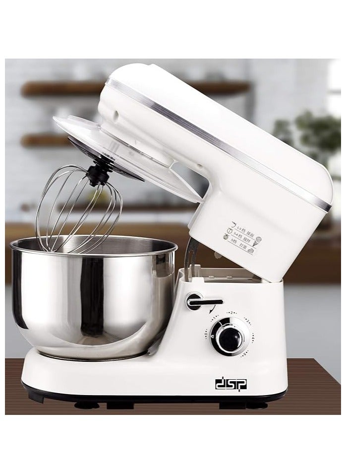 DSP 3 in 1 Food Processor 5.5 litre 1200 watt Stand Mixer Tilt-Head Electric Mixer for Mixing, Whisking, Kneading and Hooking (White-1200 watt)