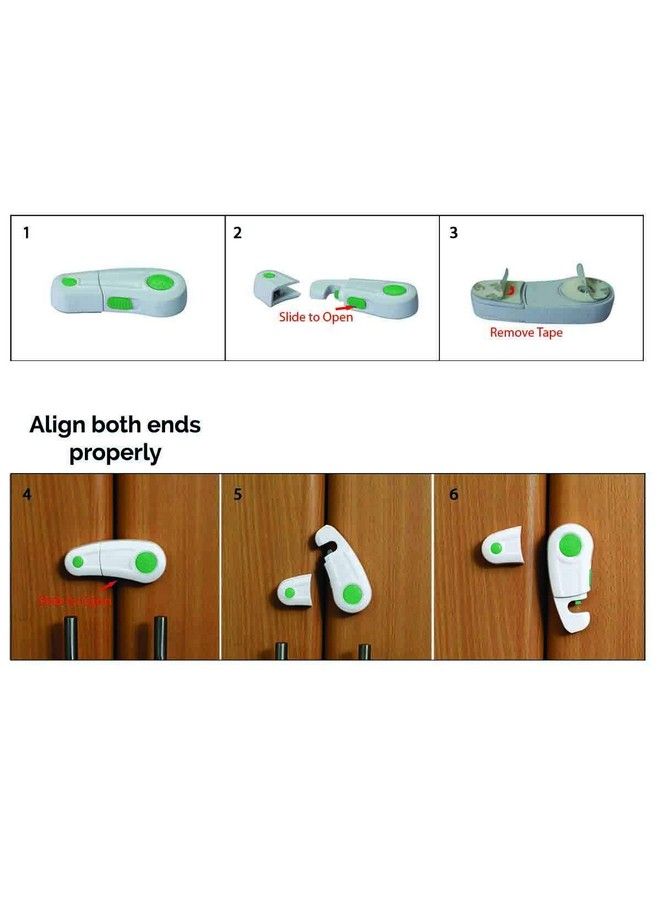 Safe O Kid Finger Injury Safety Durable Elegant Child Safety Cabinet Lock Green Pack Of 2