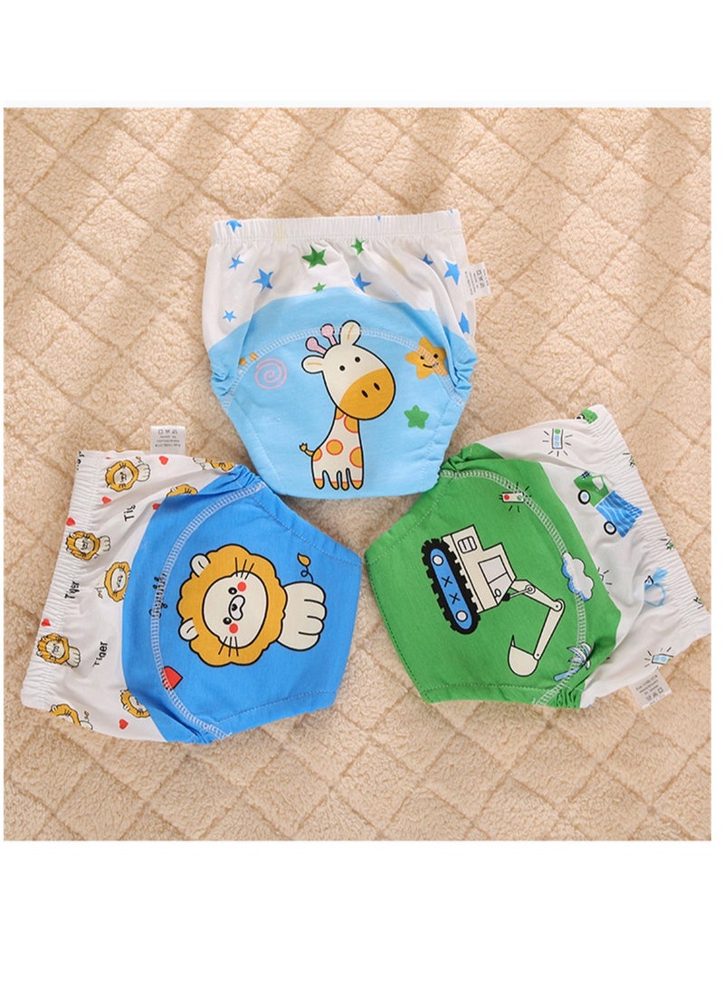 3 Pcs Baby Reusable Cloth Diaper Multicolour