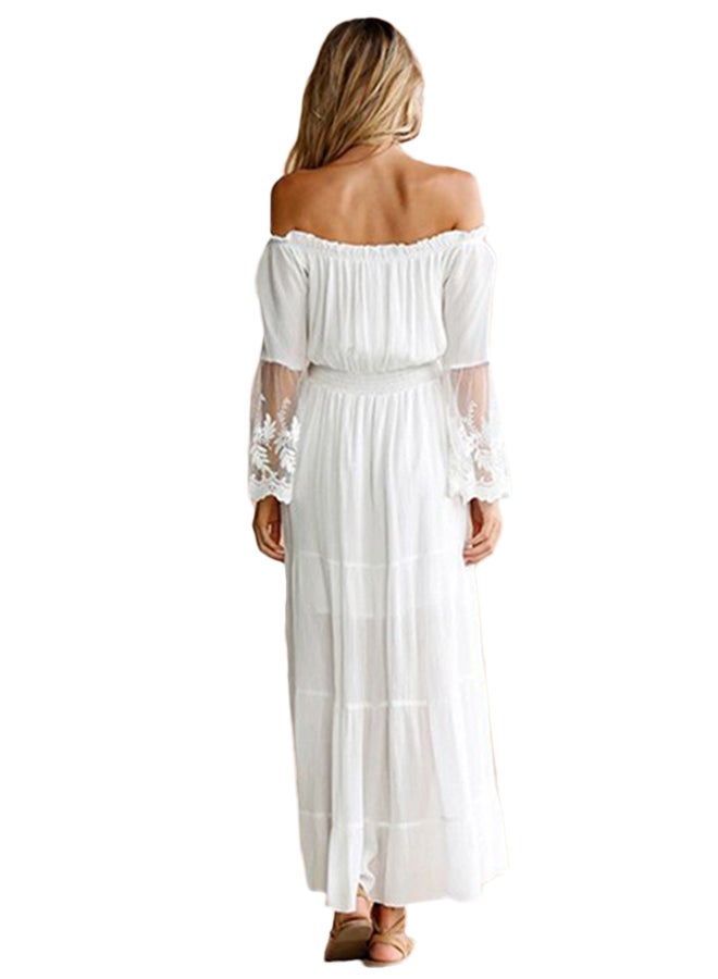 Off Shoulder Maxi Dress White