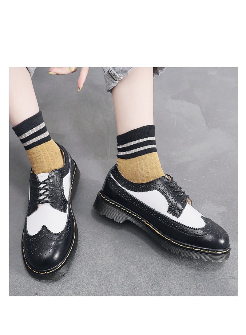 Men's And Women's Leather Shoes Korean Fashion Couple Shoes Casual Cargo Shoes White