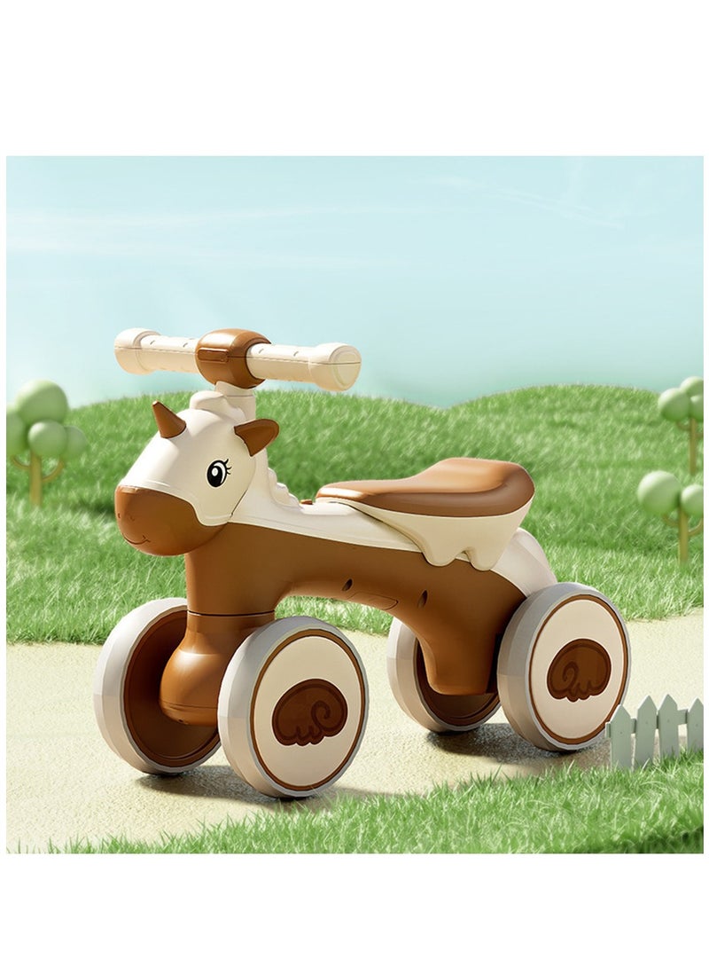 Baby Balance Bike,Toddler Bike for 12-18 Month, Toddler Bicycle Toy for 1 Year Old Girls, Baby Walker Balance Bike with Rabbit Stickers, Baby Girl Toy