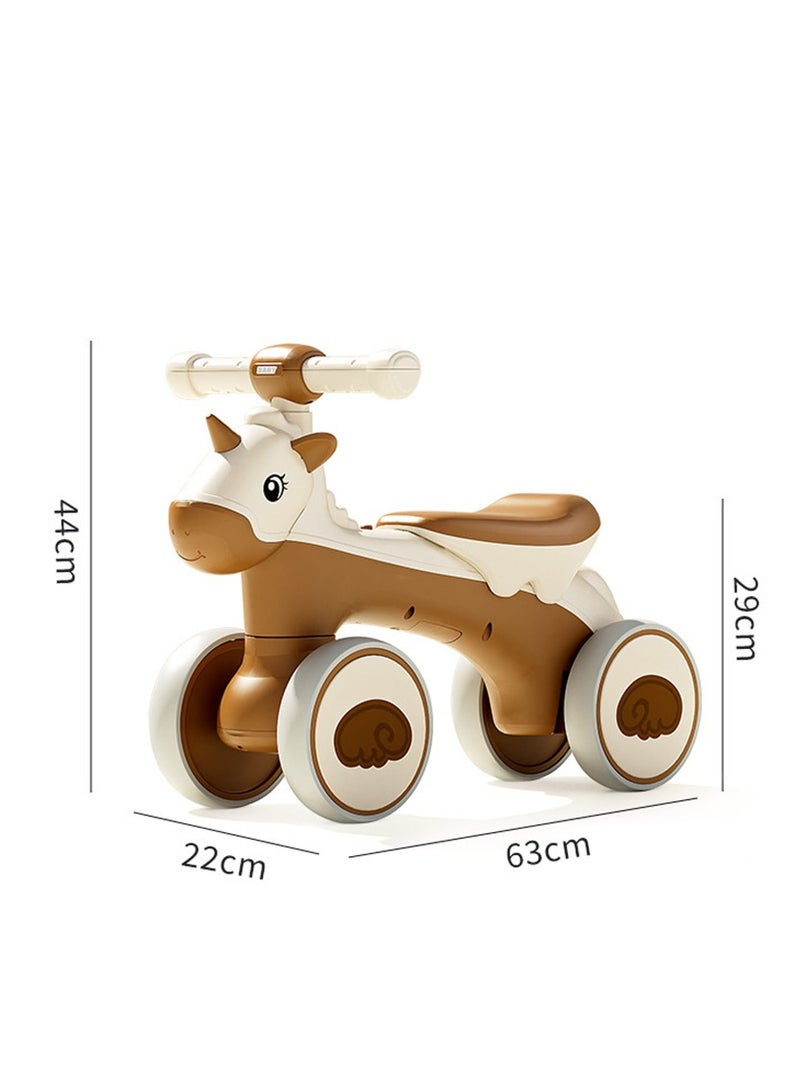 Baby Balance Bike,Toddler Bike for 12-18 Month, Toddler Bicycle Toy for 1 Year Old Girls, Baby Walker Balance Bike with Rabbit Stickers, Baby Girl Toy