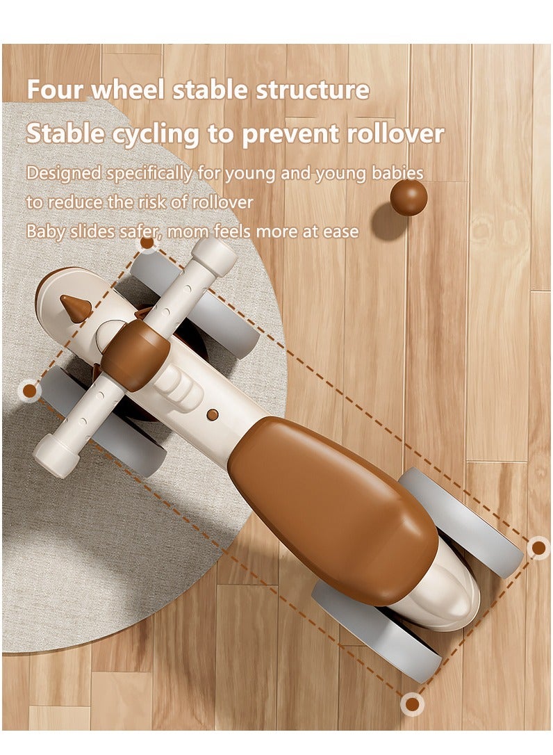 Baby Balance Bike,Toddler Bike for 12-18 Month, Toddler Bicycle Toy for 1 Year Old Girls, Baby Walker Balance Bike with Rabbit Stickers, Baby Girl Toy