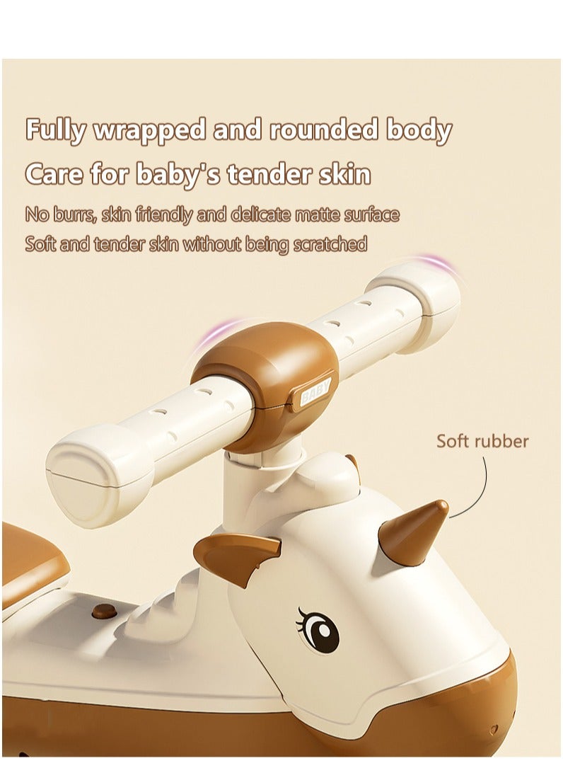 Baby Balance Bike,Toddler Bike for 12-18 Month, Toddler Bicycle Toy for 1 Year Old Girls, Baby Walker Balance Bike with Rabbit Stickers, Baby Girl Toy