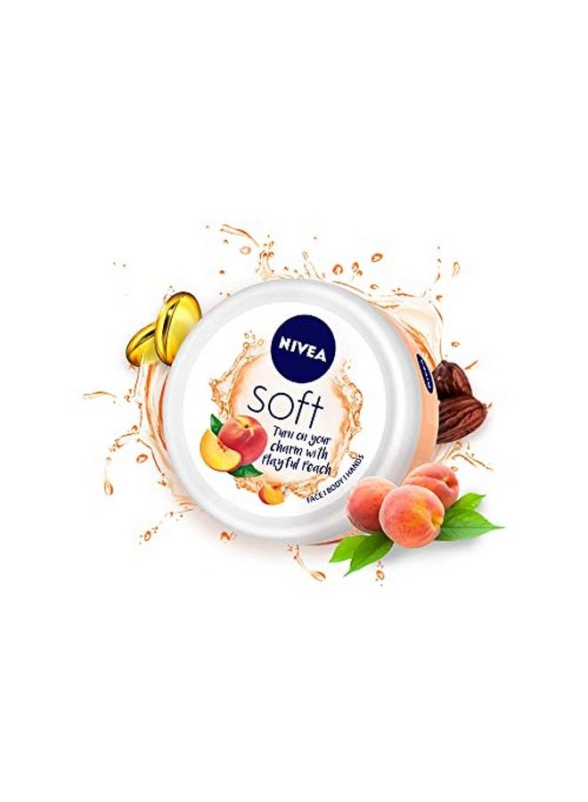 Soft Playful Peach Light Moisturizer Cream For Face Hands And Body Instant Hydration Nongreasy Cream With Vitamin E & Jojoba Oil 200 Ml