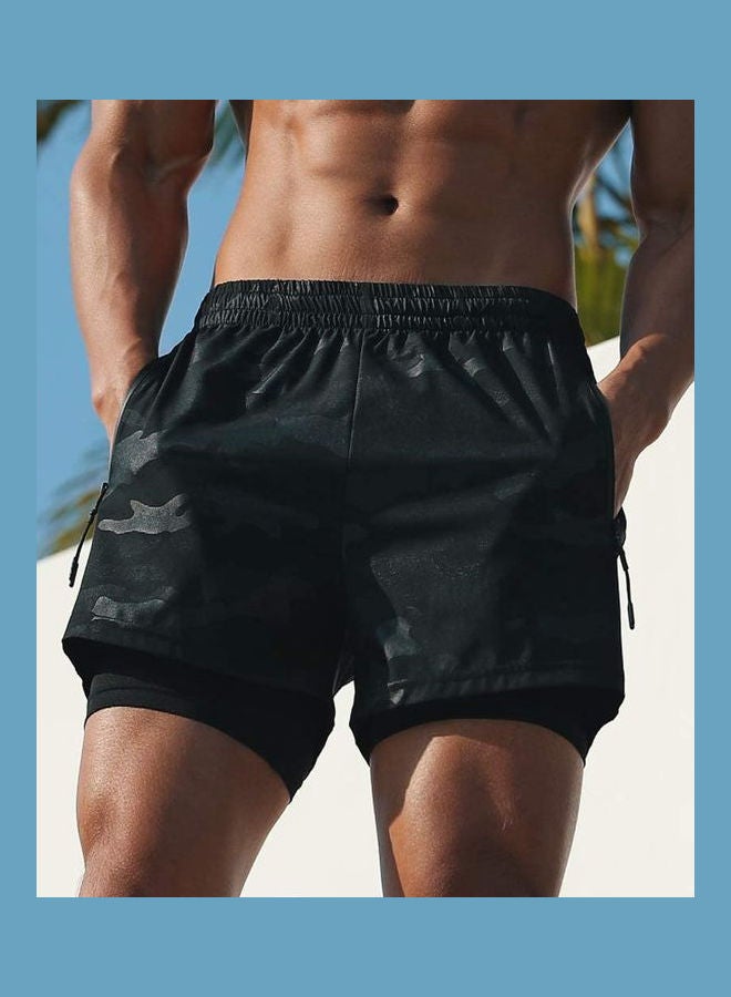 Double Layer 2-In-1 Running Shorts Multicolour