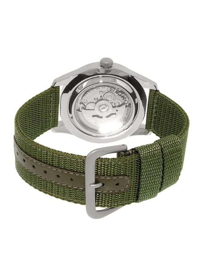 Military Round Shape Fabric Analog Wrist Watch 42 mm - Green - SNZG09K1