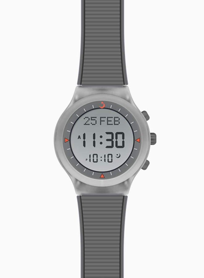 Water Resistant Rubber Digital Watch WY-16 - 39 mm - Grey