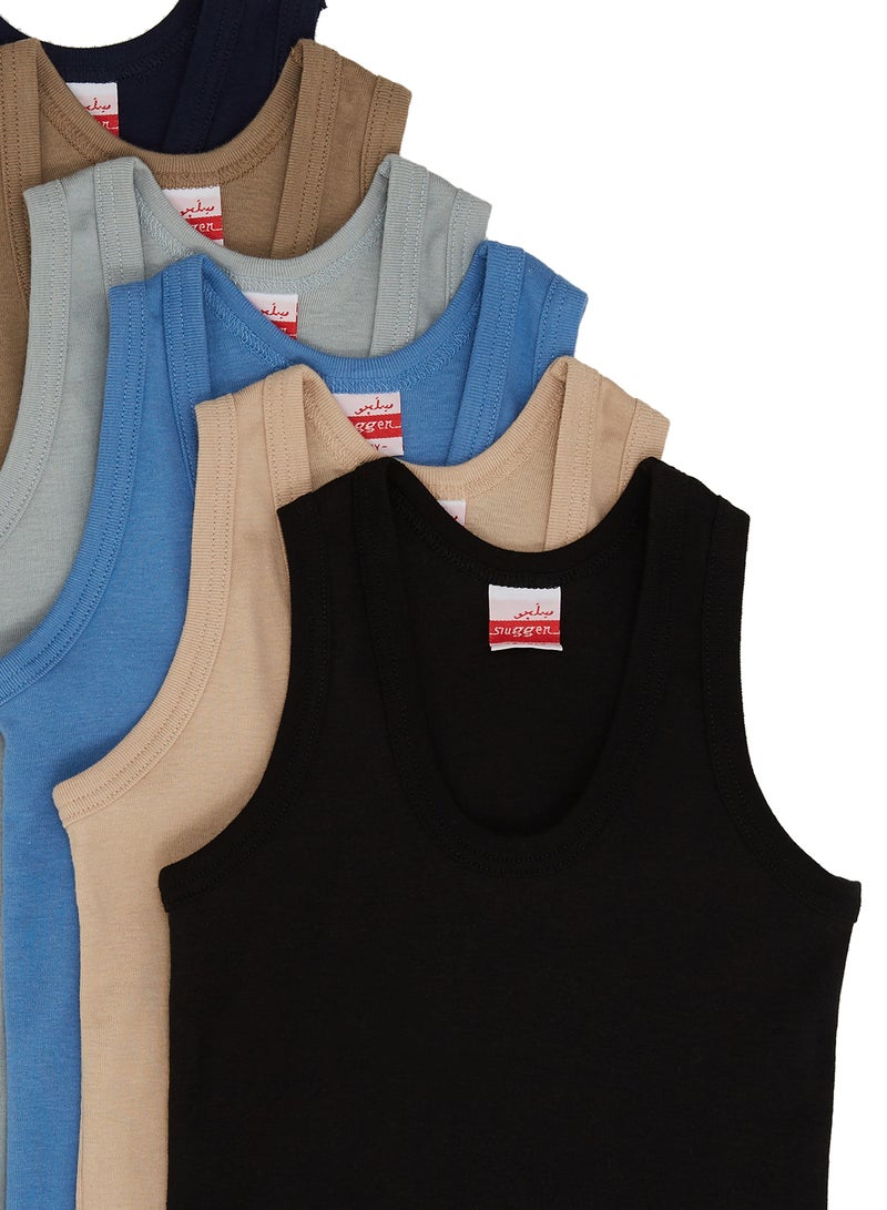 6-Piece Cotton Vest Assorted