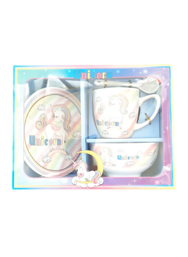 5-Mask Holders Set With Cup Plate Mug Multicolour