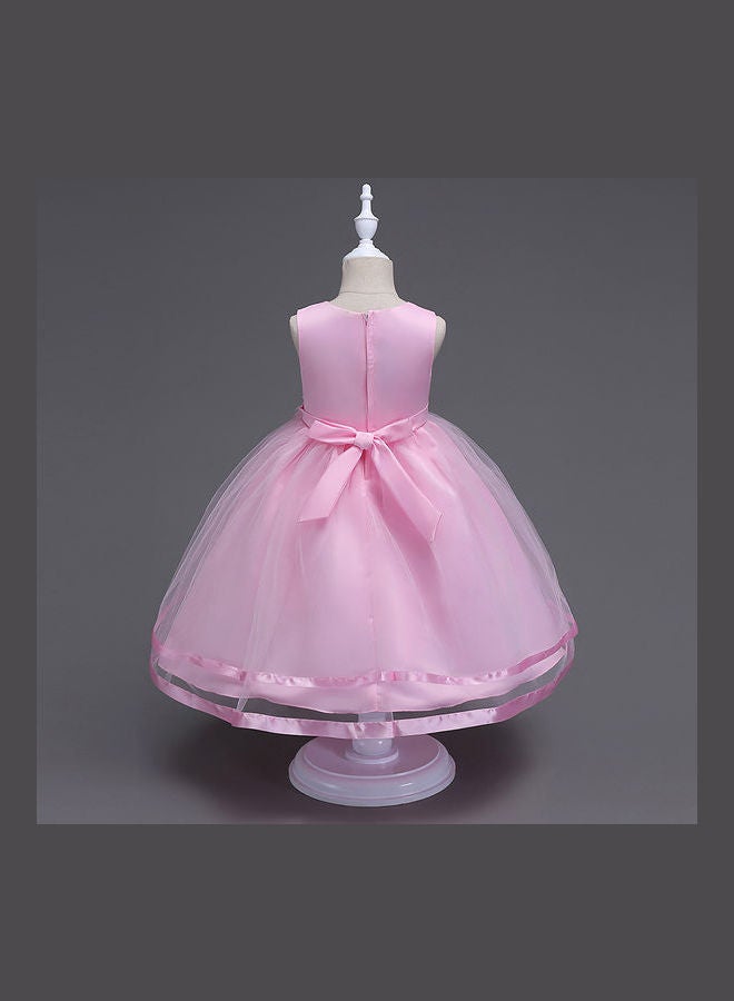 Mesh Detailed Bubble Dress Pink