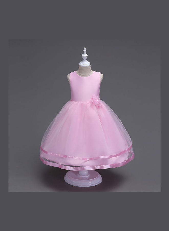 Mesh Detailed Bubble Dress Pink