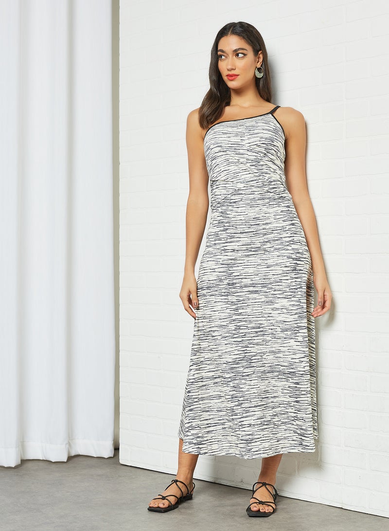 One Shoulder Midi Dress Multicolour