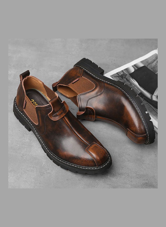 Painted Chelsea Shoes Brown