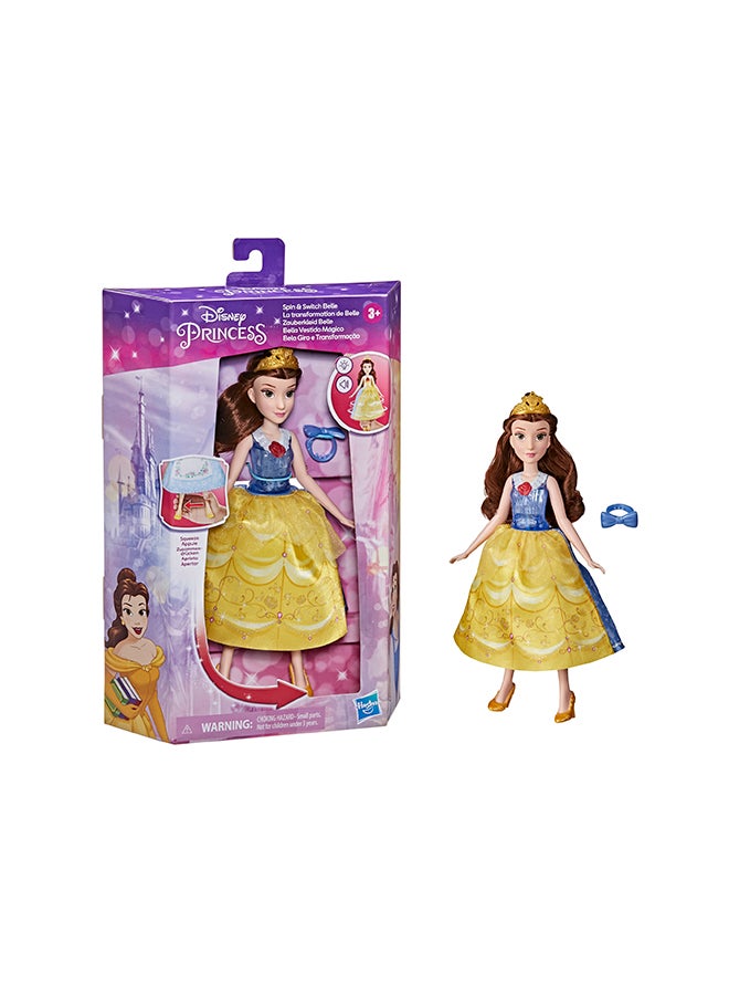 Disney Princess Spin and Switch Belle, Quick Change Fashion Doll 6.35x22.86x35.56cm