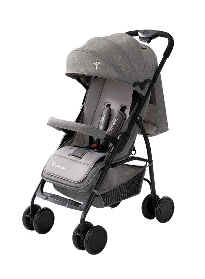 Trip Plus Stroller With Extra Wide Stylish Canopy - Grey
