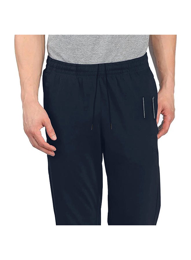 Solid Design Drawstring Sweatpants Blue