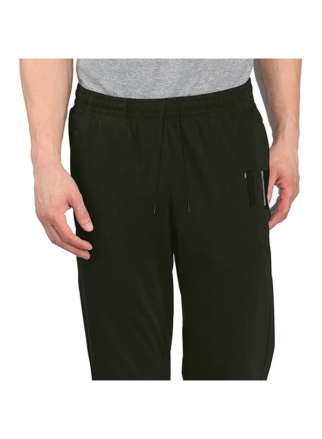 Solid Design Drawstring Sweatpants Black