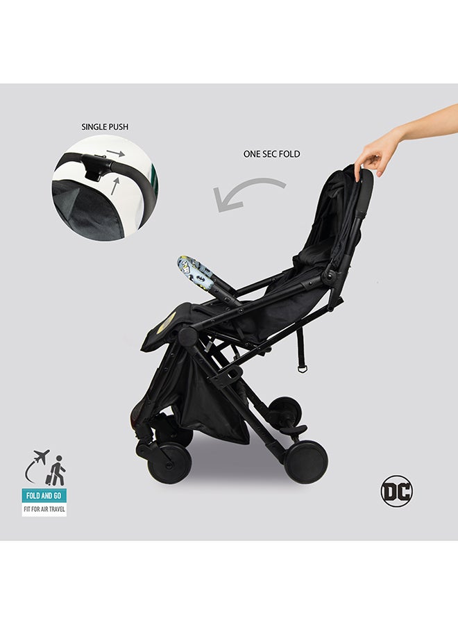 Batman Travel Stroller 0 - 36 Months, Compact Design, Storage Basket, Rear Breaks, Travel Compatible, Trolley Handle