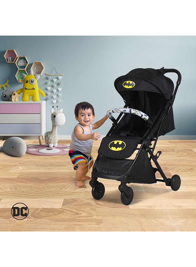 Batman Travel Stroller 0 - 36 Months, Compact Design, Storage Basket, Rear Breaks, Travel Compatible, Trolley Handle