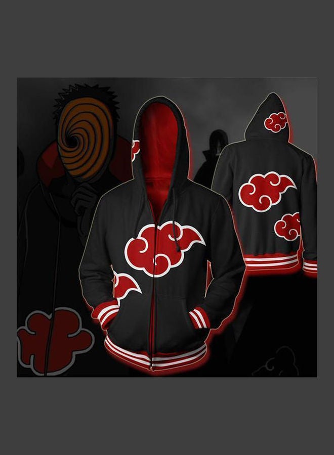 Fashionable Casual Hoodie Black/Red