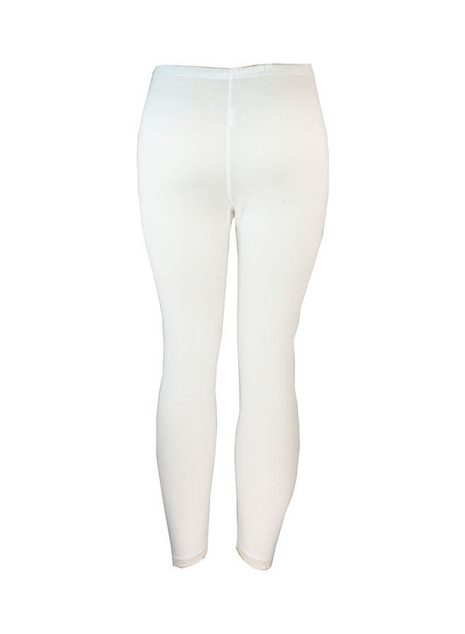 3 -Pieces Full Length Inner Leggings White
