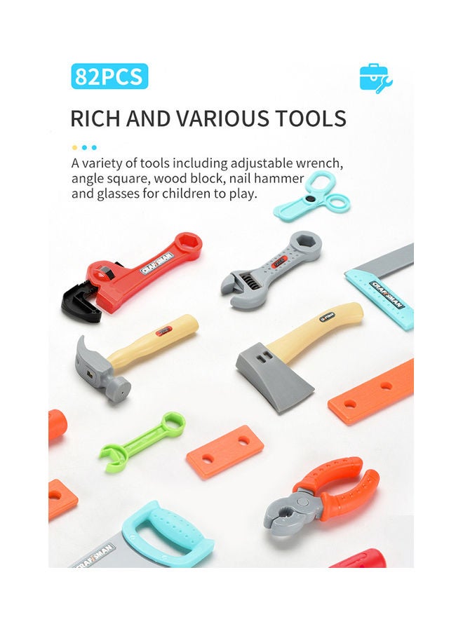 82-Piece Building Assembling Tool Toy Set 21 x 21 x15cm