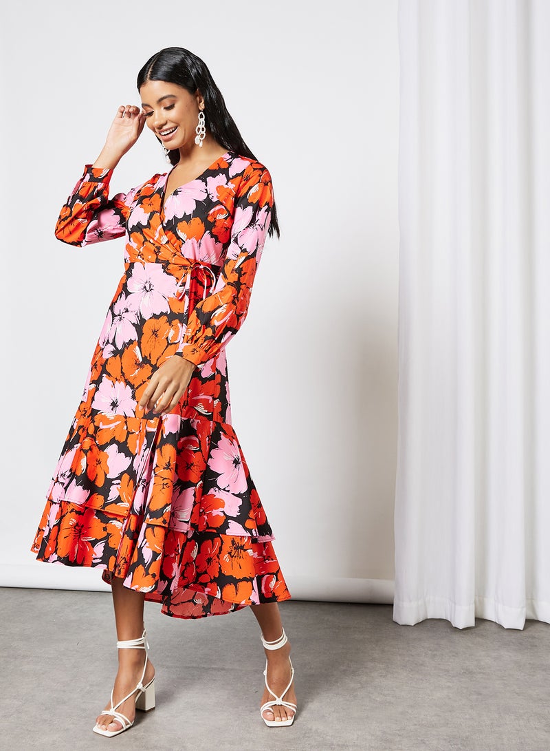 Floral Midi Dress Multicolour