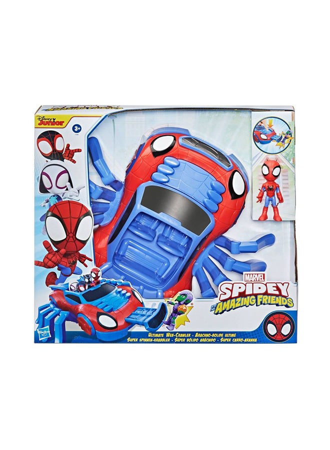Marvel Spidey and His Amazing Friends Ultimate Web-Crawler, Spidey Stunner Feature And 4-Inch Spidey Figure, Ages 3 And Up 4x15.5x17inch