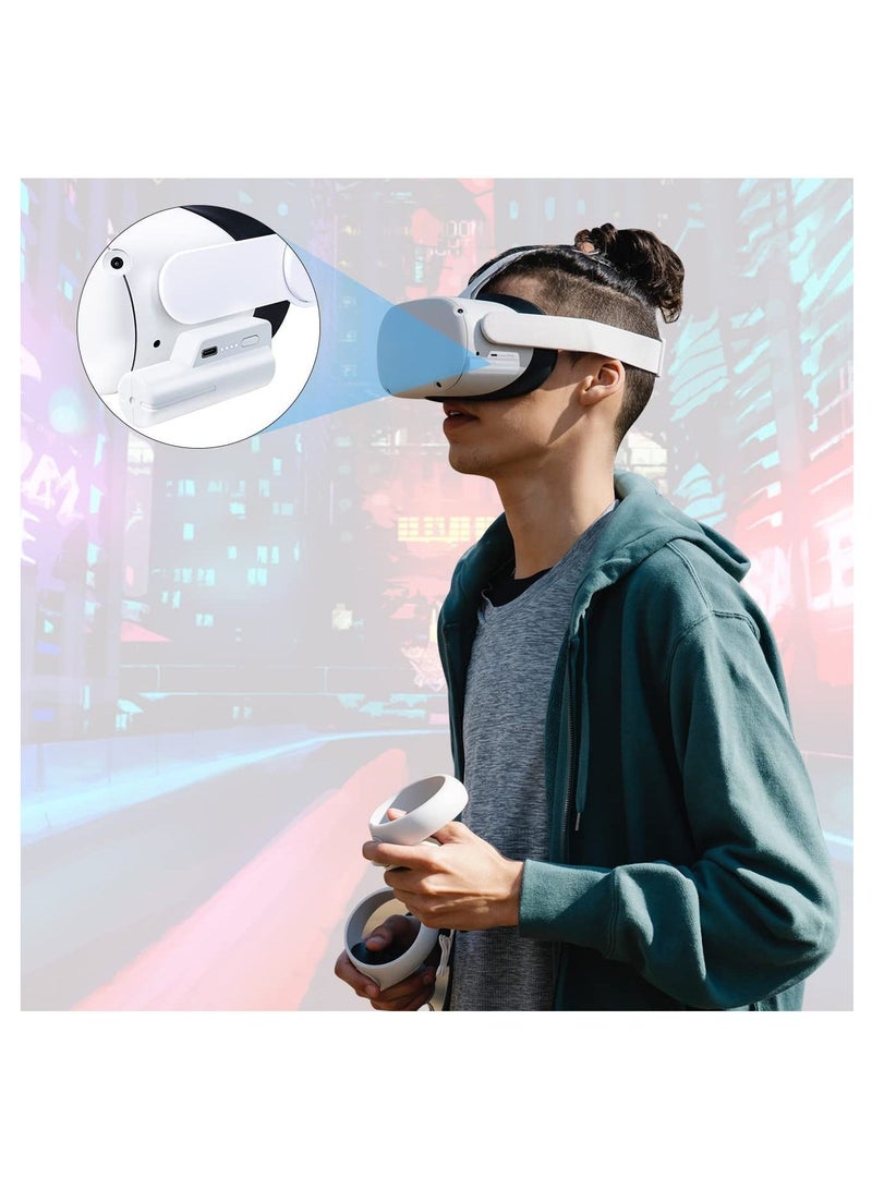 Battery Pack 5000mAh Head Strap Battery Pack Compatible with Oculus/Meta Quest 2,  Lightweight and Portable VR Extend Power Accessories for Extra 2-4H Playtime