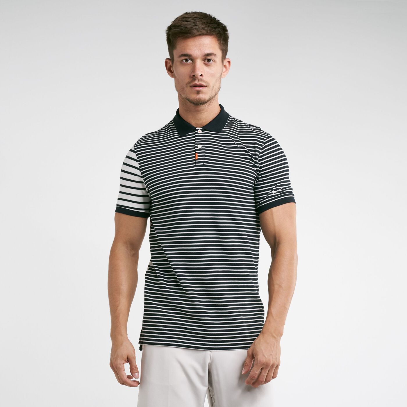 Men's Polo Stripe Slim Polo Shirt