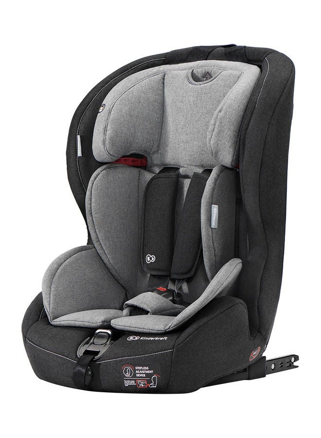 Car Seat Safety Fix, Booster Child Seat, With Isofix, Top Tether, Adjustable Headrest, For Toddlers, Infant, Group 1/2/3, 9-36 Kg, Up To 12 Years, Safety Certificate Ece R44/04, Gray