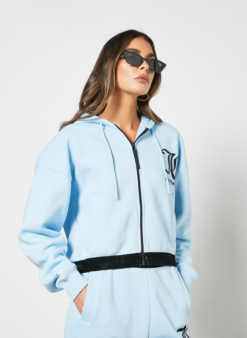 Logo Zip Through Jacket Blue