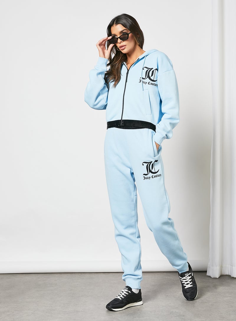 Logo Zip Through Jacket Blue