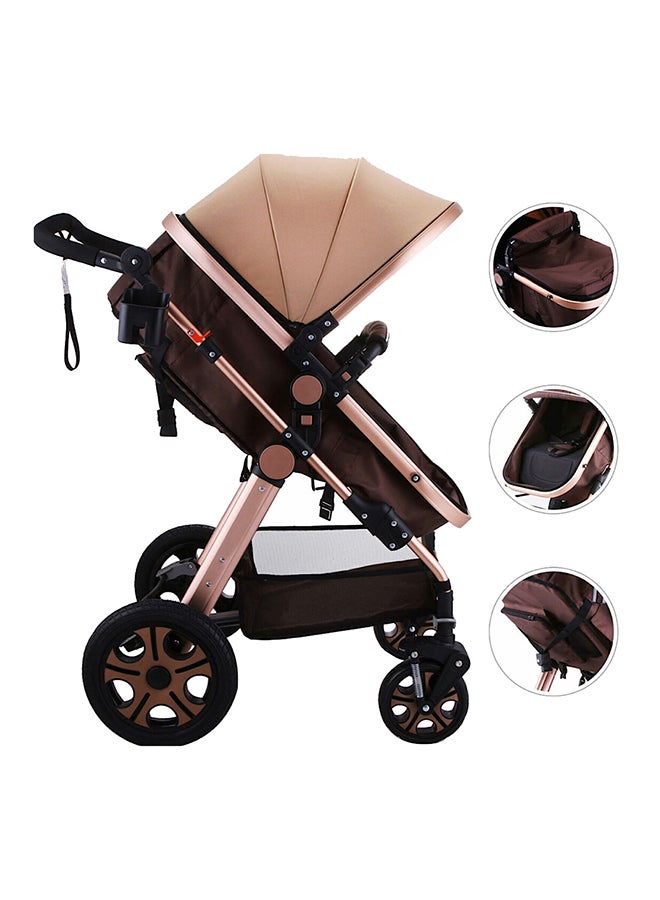 2in1 Baby Stroller With Beige Canopy