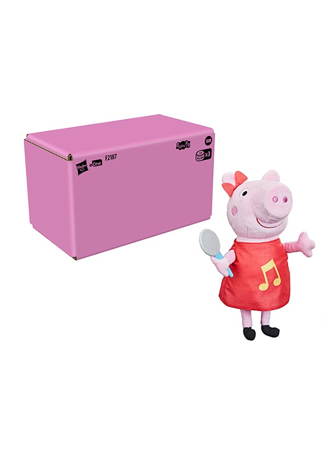 Peppa  Oink-Along Songs Peppa Singing Plush Doll with Sparkly Red Dress and Bow, Sings 3 Songs Inspired by the TV Series, Ages 3 and up