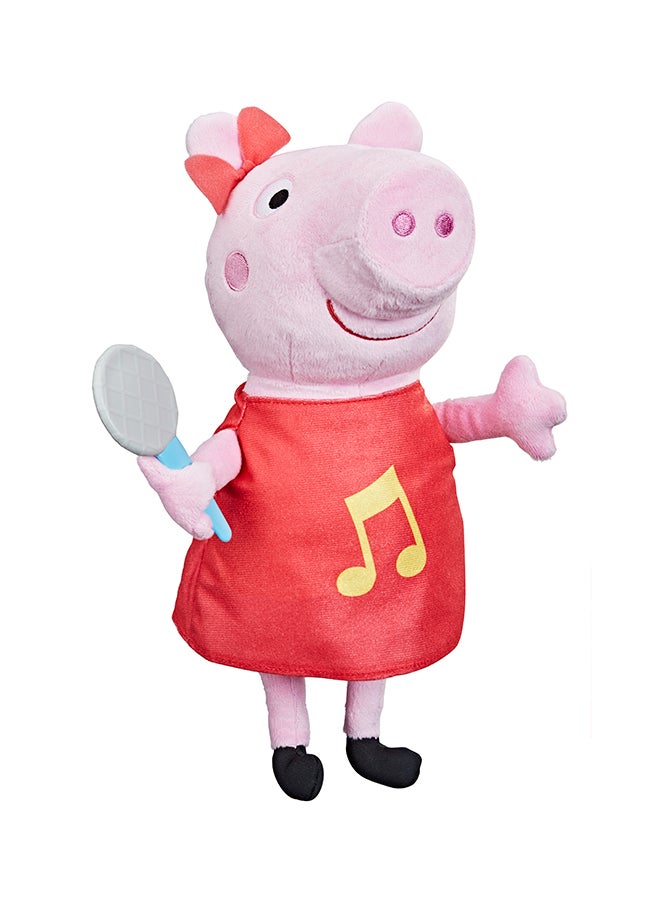 Peppa  Oink-Along Songs Peppa Singing Plush Doll with Sparkly Red Dress and Bow, Sings 3 Songs Inspired by the TV Series, Ages 3 and up