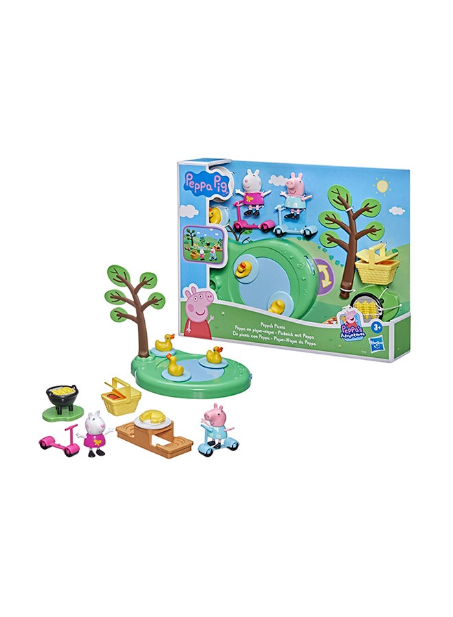 Peppa  Peppa's Adventures Peppa's Picnic Playset, Preschool Toy With 2 Figures and 8 Accessories, for Ages 3 and Up