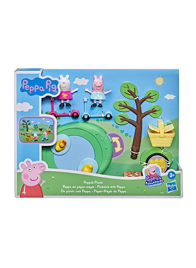 Peppa  Peppa's Adventures Peppa's Picnic Playset, Preschool Toy With 2 Figures and 8 Accessories, for Ages 3 and Up