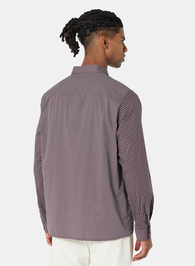 Geo Print Shirt Purple