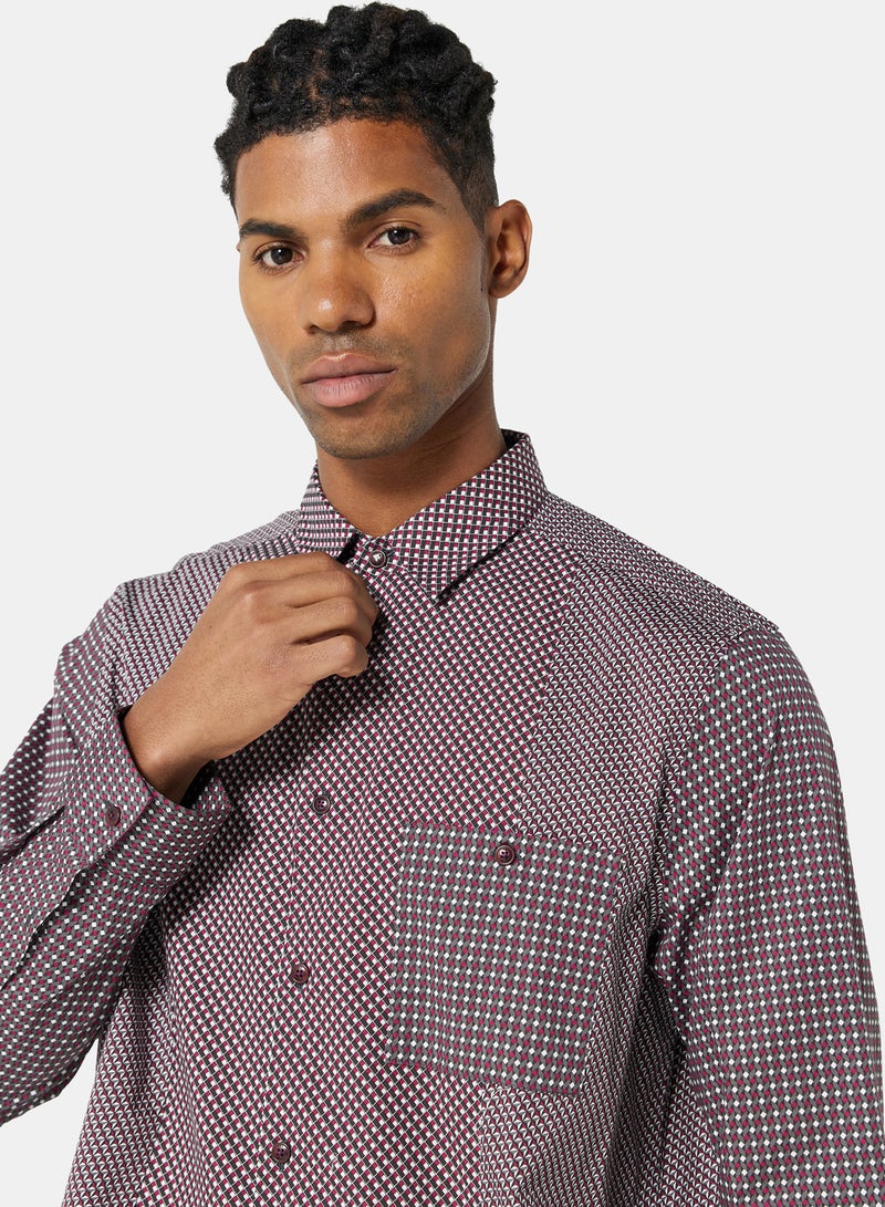 Geo Print Shirt Purple