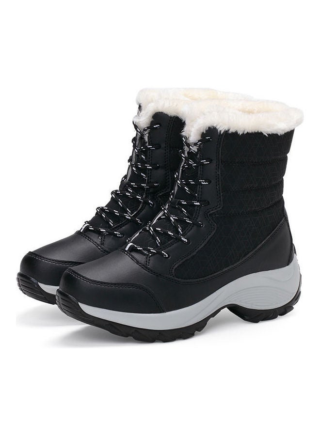 Waterproof Effect Warm And Light Snow Boots Black/White