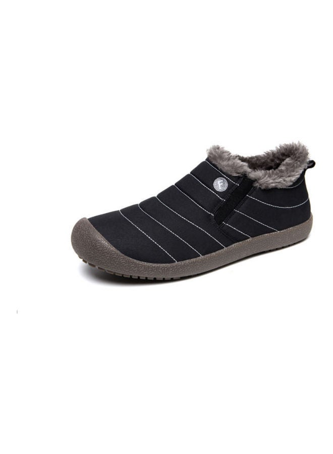 Plush Snow Slip-On Casual Boots Black