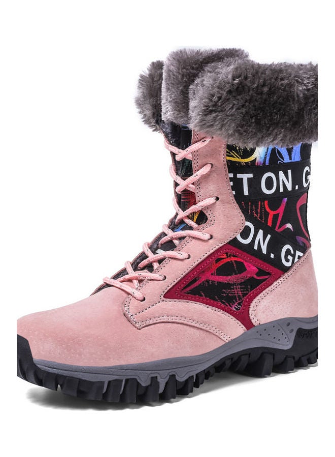 Waterproof Effect Warm And Light Snow Boots Pink