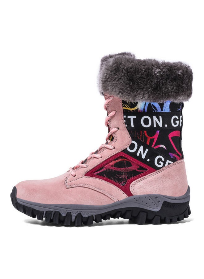 Waterproof Effect Warm And Light Snow Boots Pink
