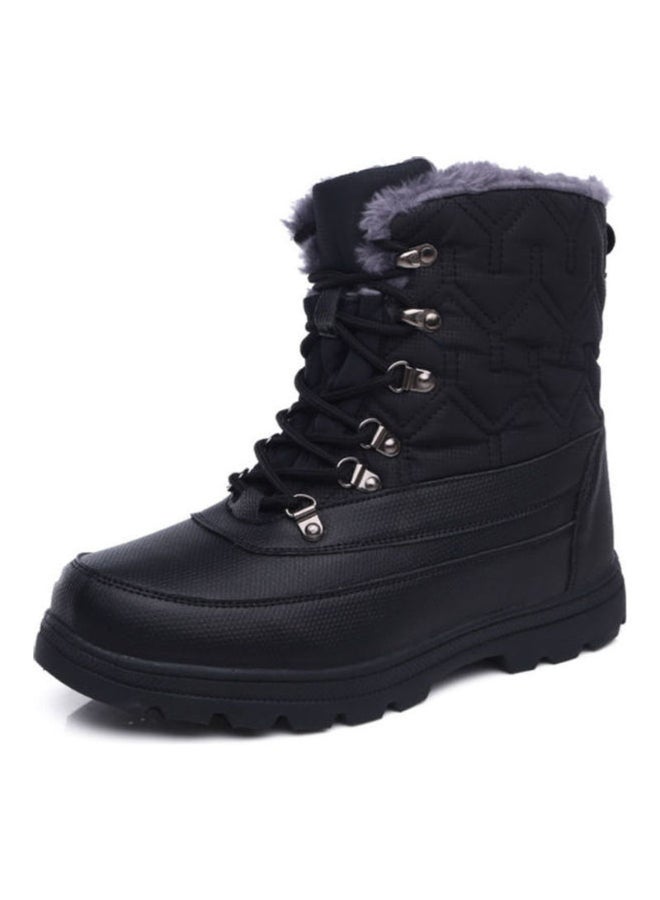 Lace Up Outdoor High Top Waterproof Casual Boots Black